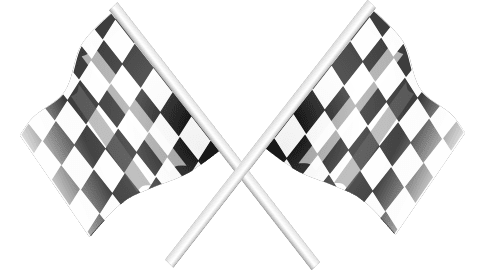 Two checkered racing flags 