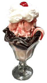 Ice Cream sundae from The Finish Line Family Restaurant in Hillsdale, MI